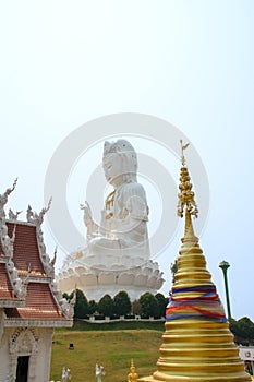 Guanyin statue in Chinese temple wat Hyua Pla Kang in Chiang Rai