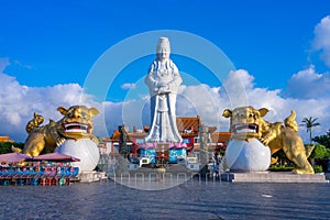 Guanyin on top of Chung Cheng park in keelung, taiwan photo