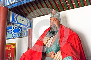 Guanyu Statue at Sanyi Temple. a famous historic site in Zhuozhou, Hebei, China.