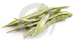 Guar bean on white background