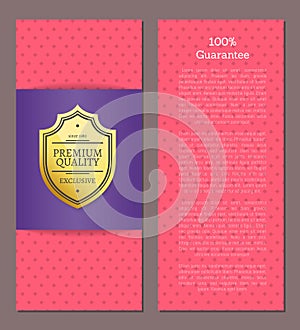 100 Guarantee Award Golden Premium Quality Label