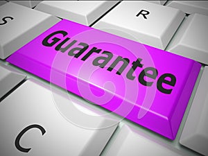 Guarantee concept icon means a safeguard or insurance against product faults - 3d illustration photo