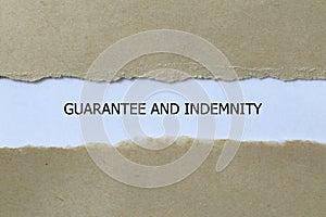 guarantee and indemnity on white paper