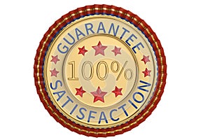 Guarantee satisfaction labeled isolated on white background. 3D