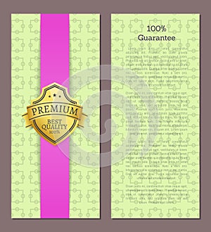 100 Guarantee Seal with Text Sample. Golden Label