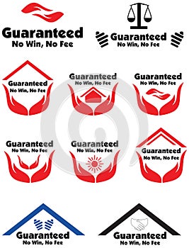 Guaranteed No win, No Fee label badge icons