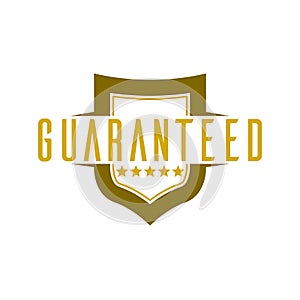 Guaranteed shield icon isolated on white background