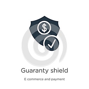 Guaranty shield icon vector. Trendy flat guaranty shield icon from e commerce and payment collection isolated on white background