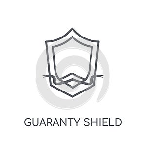 guaranty Shield linear icon. Modern outline guaranty Shield logo