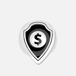 Guaranty shield sticker icon