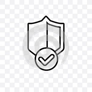 guaranty Shield vector linear icon isolated on transparent background, guaranty Shield transparency concept can be used for web an