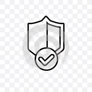 guaranty Shield vector linear icon isolated on transparent background, guaranty Shield transparency concept can be used for web an photo
