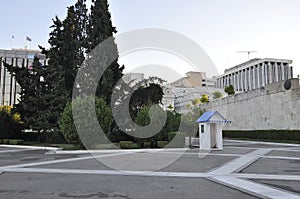 Guard Box of the Parliament House from Syntagma of Athens in Greece