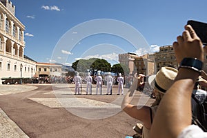 Guard change at Prince's Palace of Monaco