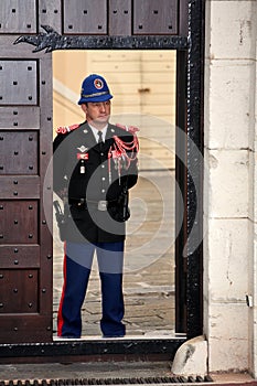 Guard on duty at residence of Prince of Monaco