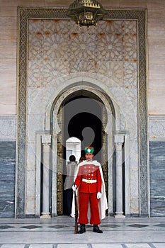 Guard in front of the Mausoleum of Mohamed V