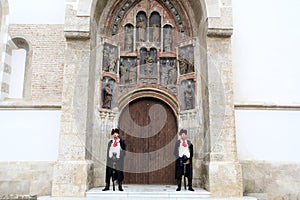 Guard of Honour of the Cravat Regiment in front the church of St. Mark in Zagreb