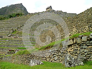 The Guard House at the Top of Machu Picchu Inca Citadel, Cusco, Urubamba, Peru