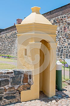 Guard hut in front of the Castle of Good Hope in Cape Town,