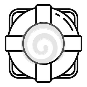 Guard lifebouy icon, outline style