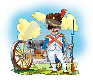 Guard Napoleon France bear hat sword gun