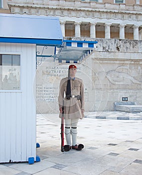Guard at presidential palace, athens, greece