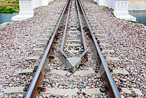 Guard Rail of Railway Track on Concrete Bridge