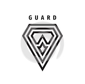 Guard shield business concept logo. Protection security icon sign. Vector illustration.