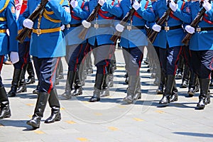 Guard soldiers marching