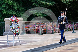 Guard at the Tomb of the Unknown at Arlington National Cemetery