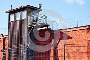 A guard tower on prison wall