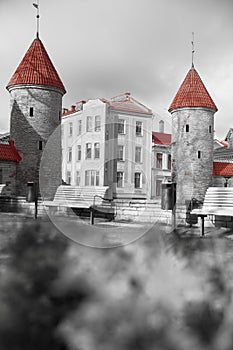 Guard towers of Viru Gate in Tallinn