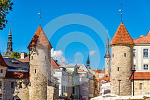 Guard towers of Viru Gate in Tallinn