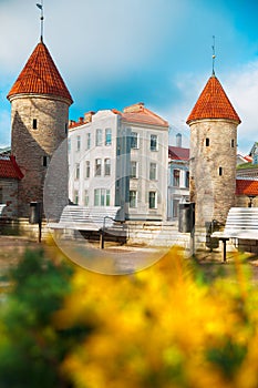 Guard towers of Viru Gate in Tallinn