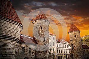 Guard towers of Viru Gate in Tallinn