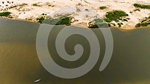 Guarda do Embau Beach located in the state of Santa Catarina near Florianopolis. Aerial image of beach in Brazil