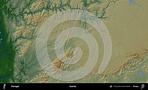 Guarda outlined, Portugal. Physical