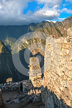 Guardhouse in Machu Picchu, Peru photo