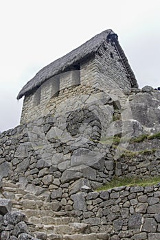 The guardhouse of Machu Pichuu in Cuzco Peru, South America. High position of the city.