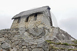 The guardhouse of Machu Pichuu in Cuzco Peru, South America. High position of the city.