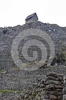 The guardhouse of Machu Pichuu in Cuzco Peru, South America. High position of the city.