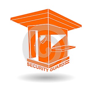 Guardhouse and security guard logo vector illustration photo