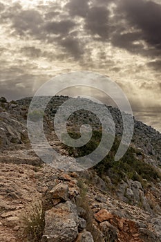 guardhouse on the way to the castle of torroella de montgri at sunset