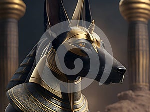 Guardian of the Afterlife: Embrace the Divine Presence of Anubis, the Jackal-headed God, in our Striking Picture