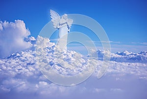 Guardian amongst clouds angel in heaven