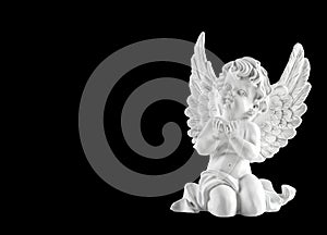 Guardian angel black background Christmas decoration