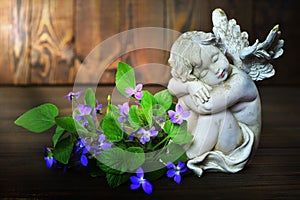 Guardian angel and violets