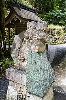 Guardian dog in Okumiya of Kifune Shrine, Kyoto, Japan