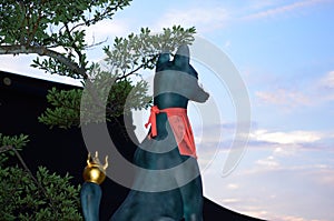 Guardian fox of Fushimi Inari Shrine, Kyoto Japan.