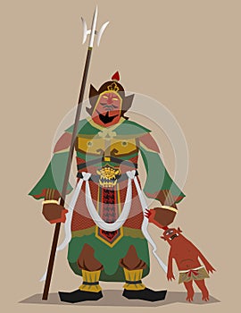 Guardian god of Buddhism